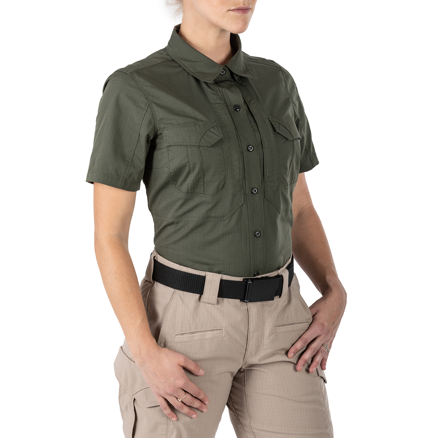 tactical dress shirt Rothco Short Sleeve - Black as well as a pen pocket 5.11 Tactical Flex-Tac Ripstop Short