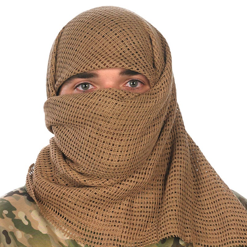 Camcon Shemagh Desert Tactical Scarf – Coyote Brown/Black, Cotton, Eye Protection, MPN 61033