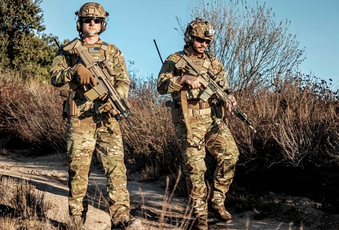 Soldiers walking on patrol