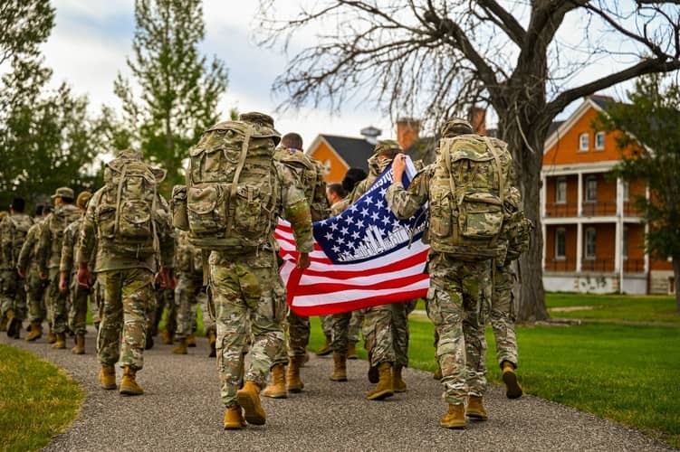 US service members 9/11 memorial march