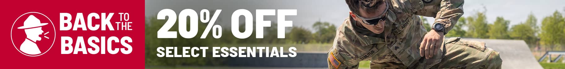 Back to Basics sale 20% off select essentials.