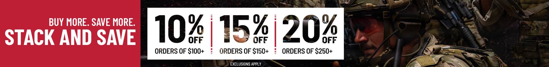 Buy more save more. up to 20% off sitewide. Exclusions Apply.