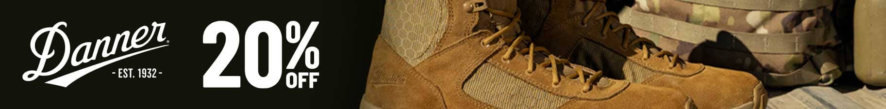 20% Off Danner Boots. Only At USPatriotTactical.com