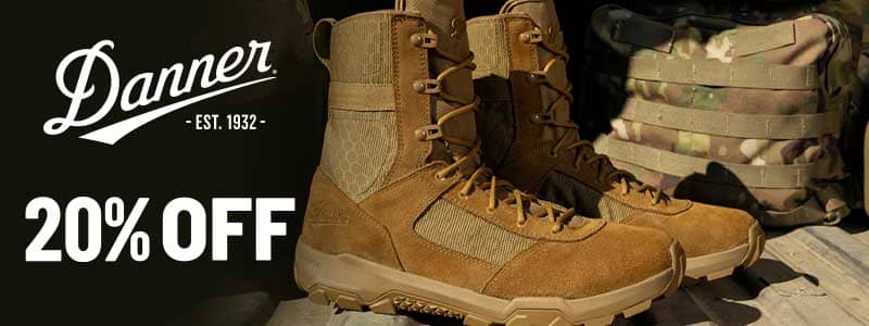 20% Off Danner Boots. Only At USPatriotTactical.com