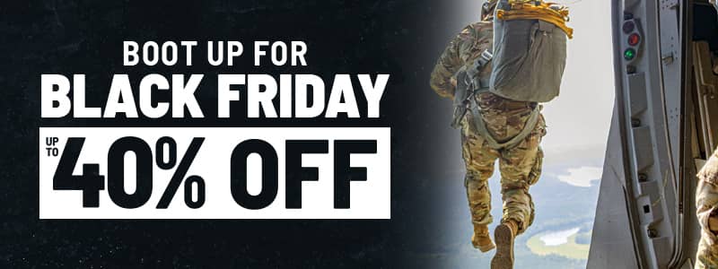 boot up for black friday. up to 40 percent off