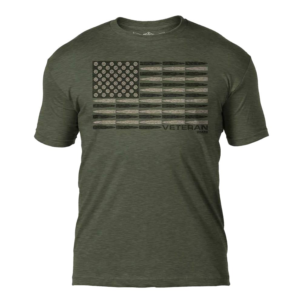 7.62 Design Veteran Bullet Flag Graphic T-Shirt