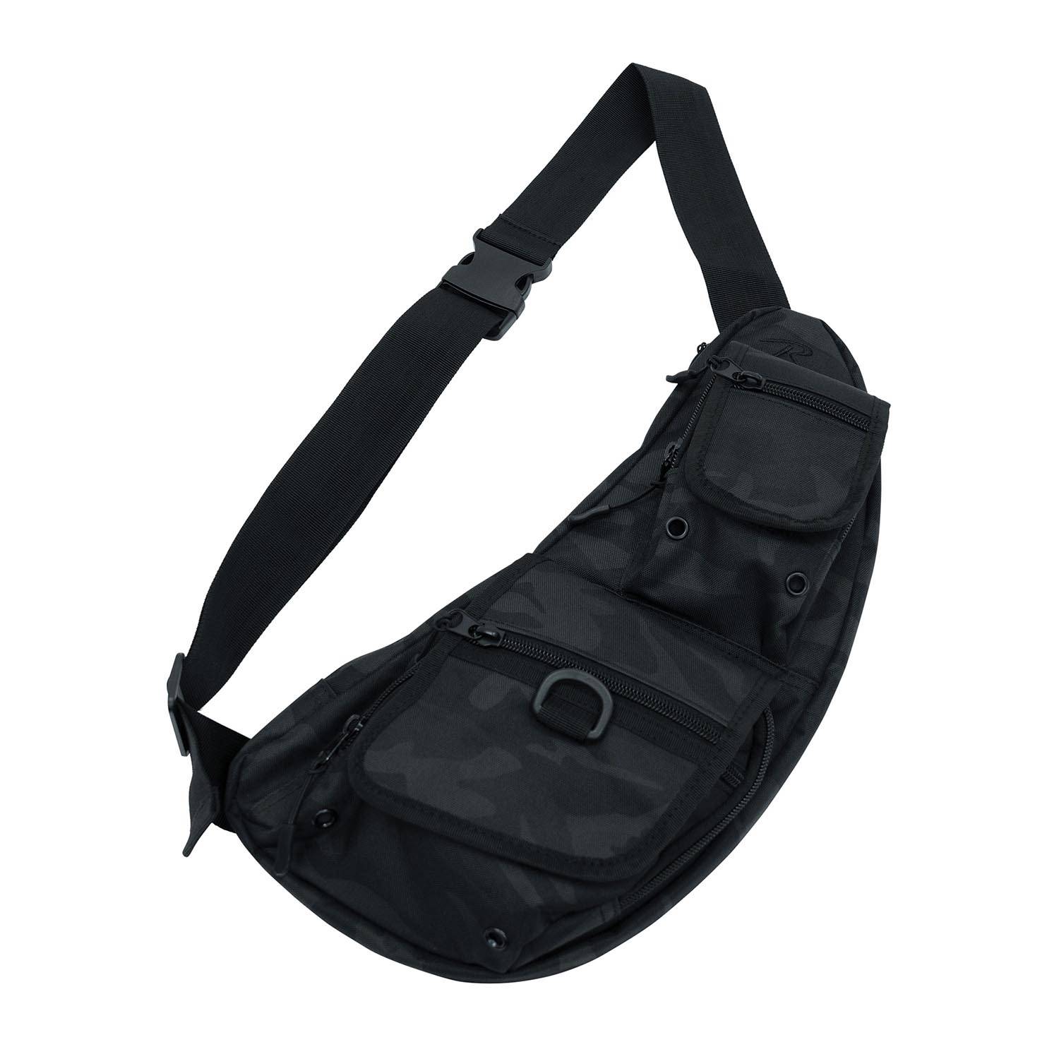 ROTHCO TACTICAL CROSSBODY BAG IN BLACK CAMO
