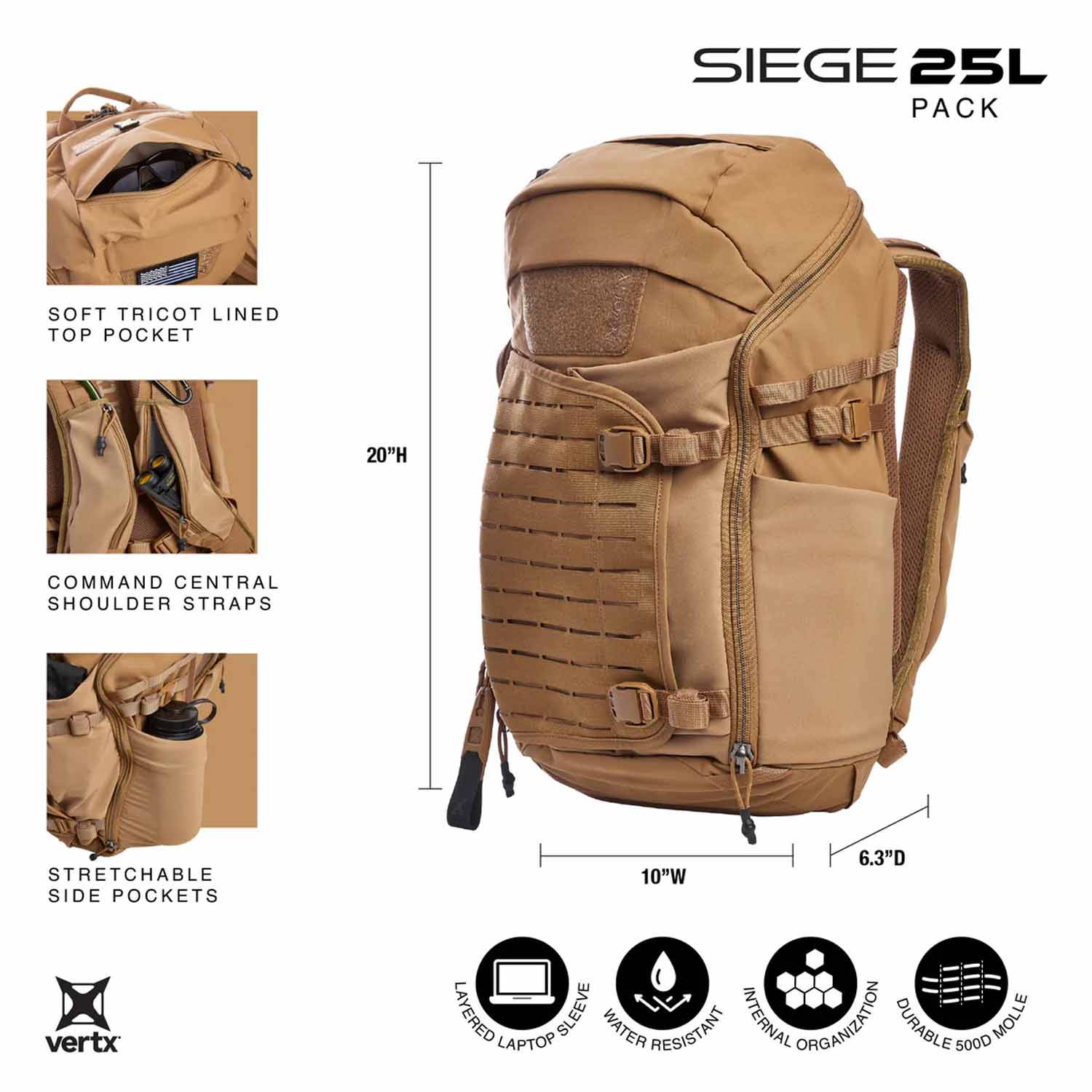 Vertx Siege 25L Tactical Backpack | U.S. Patriot