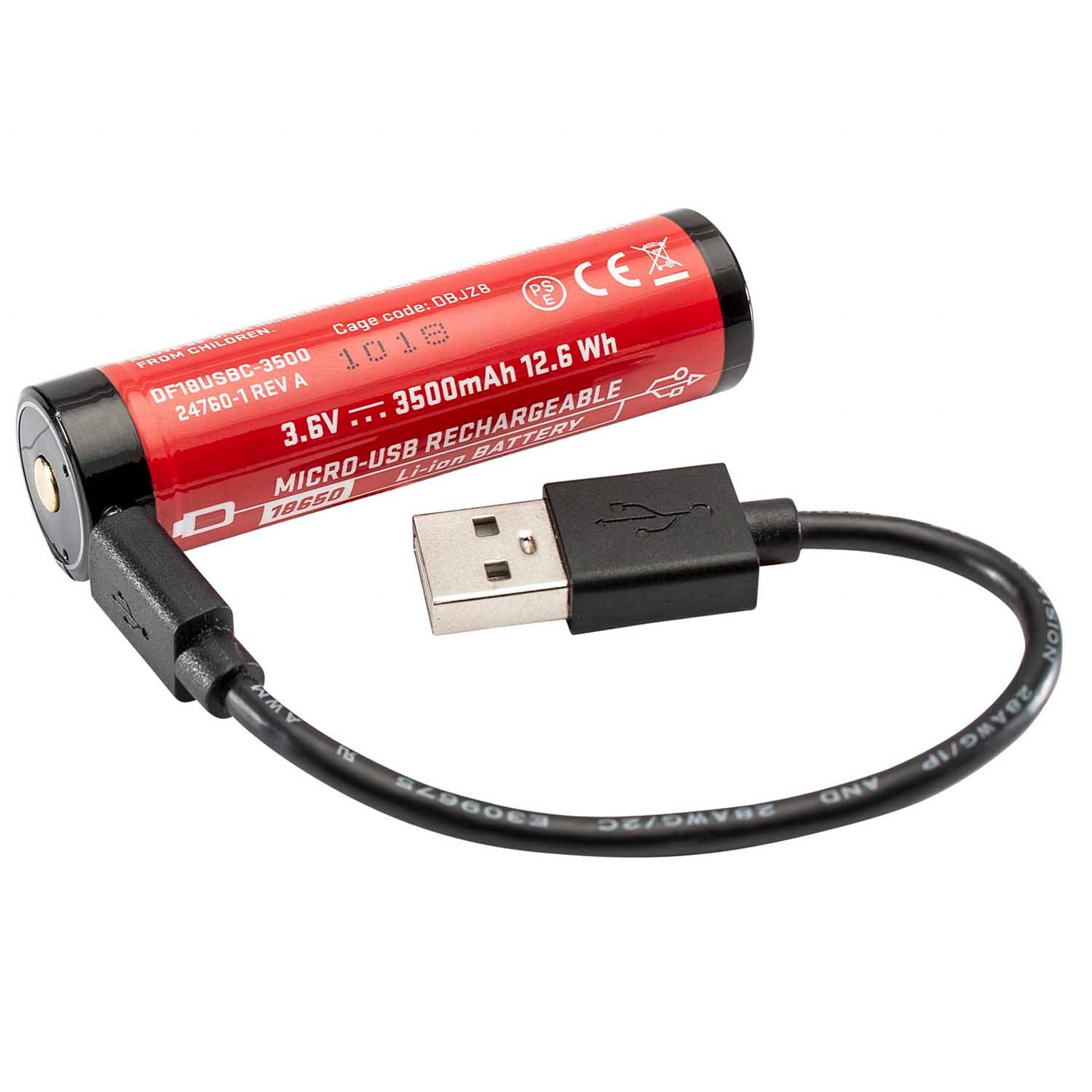 SureFire Micro USB Lithium Ion Rechargeable Battery