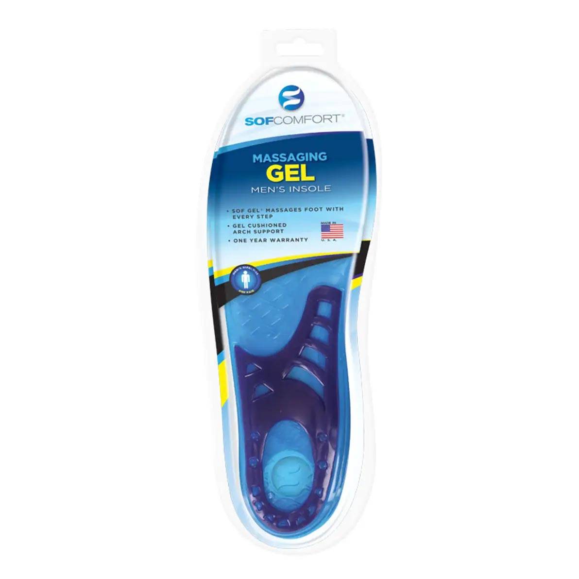 Sof Comfort Men's Massaging Gel Insoles