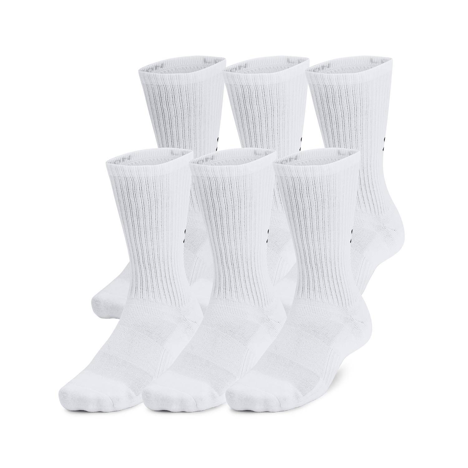 UNDER ARMOUR TRAINING COTTON CREW SOCKS, 6 PACK