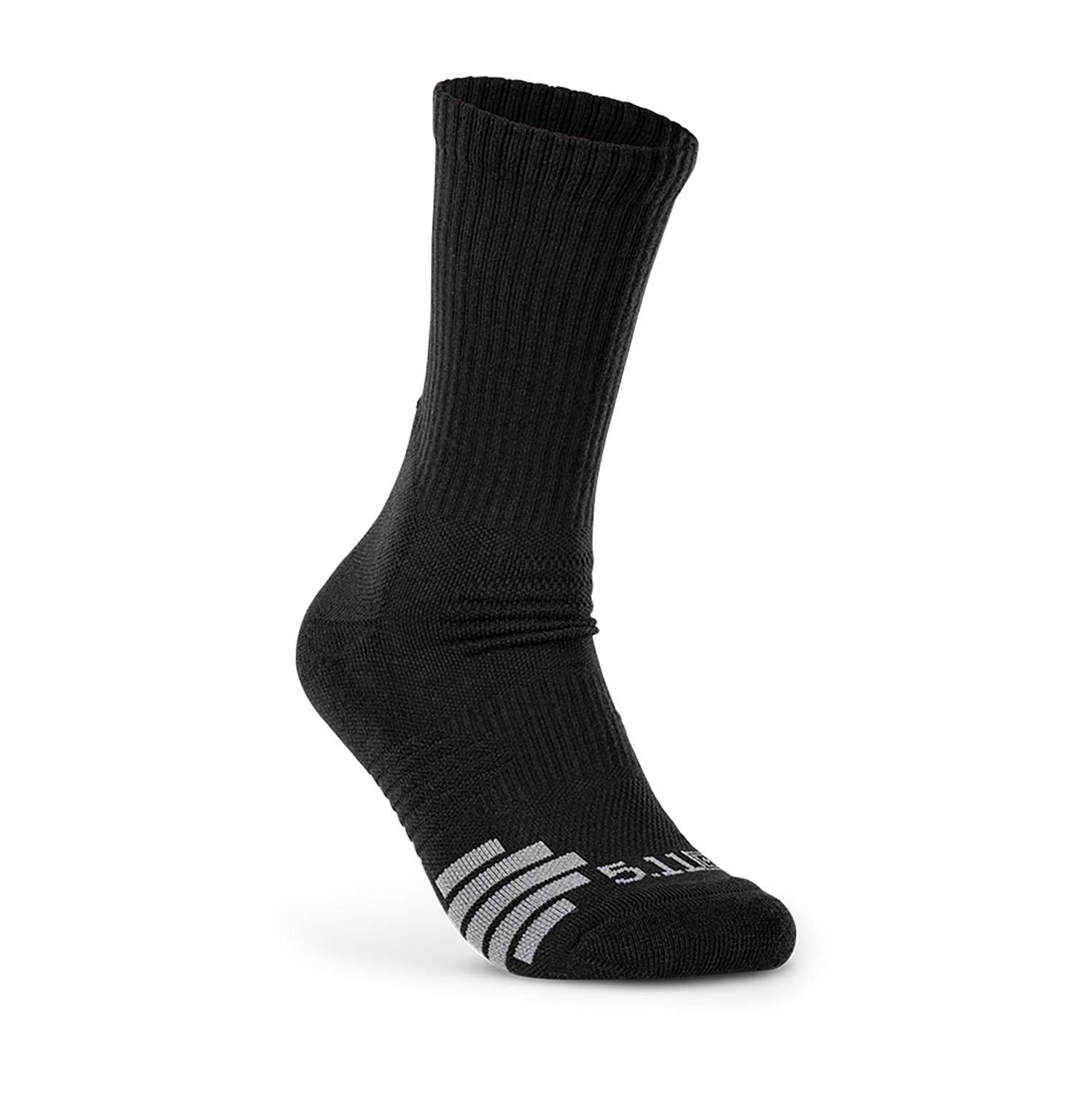 5.11 TACTICAL DUTY READY PLUS CREW SOCKS, 3 PACK IN BLACK