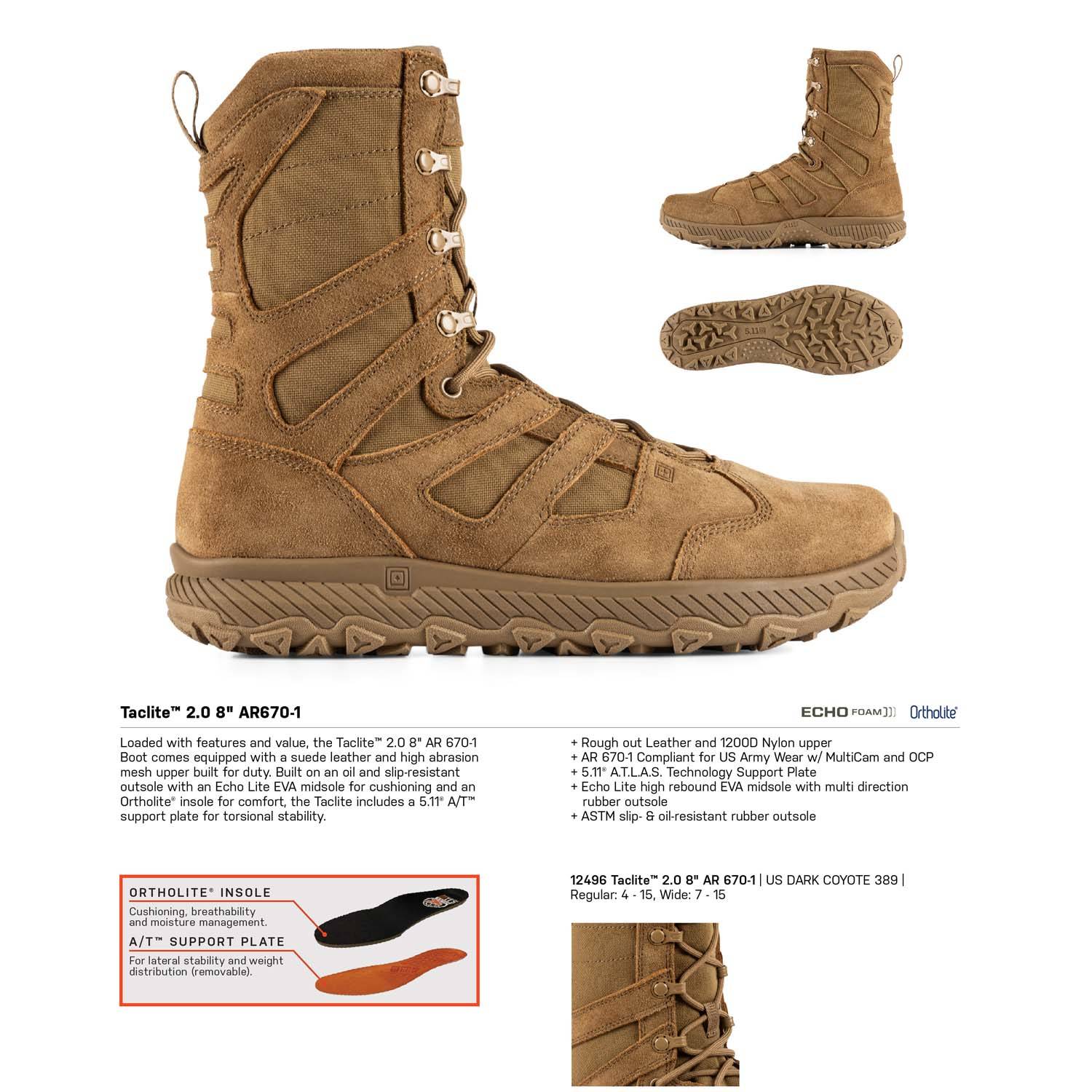 5.11 A/T 8 AR 670-1 BOOT デザートブーツ　サイズ8 5.11 Tactical A/T 8