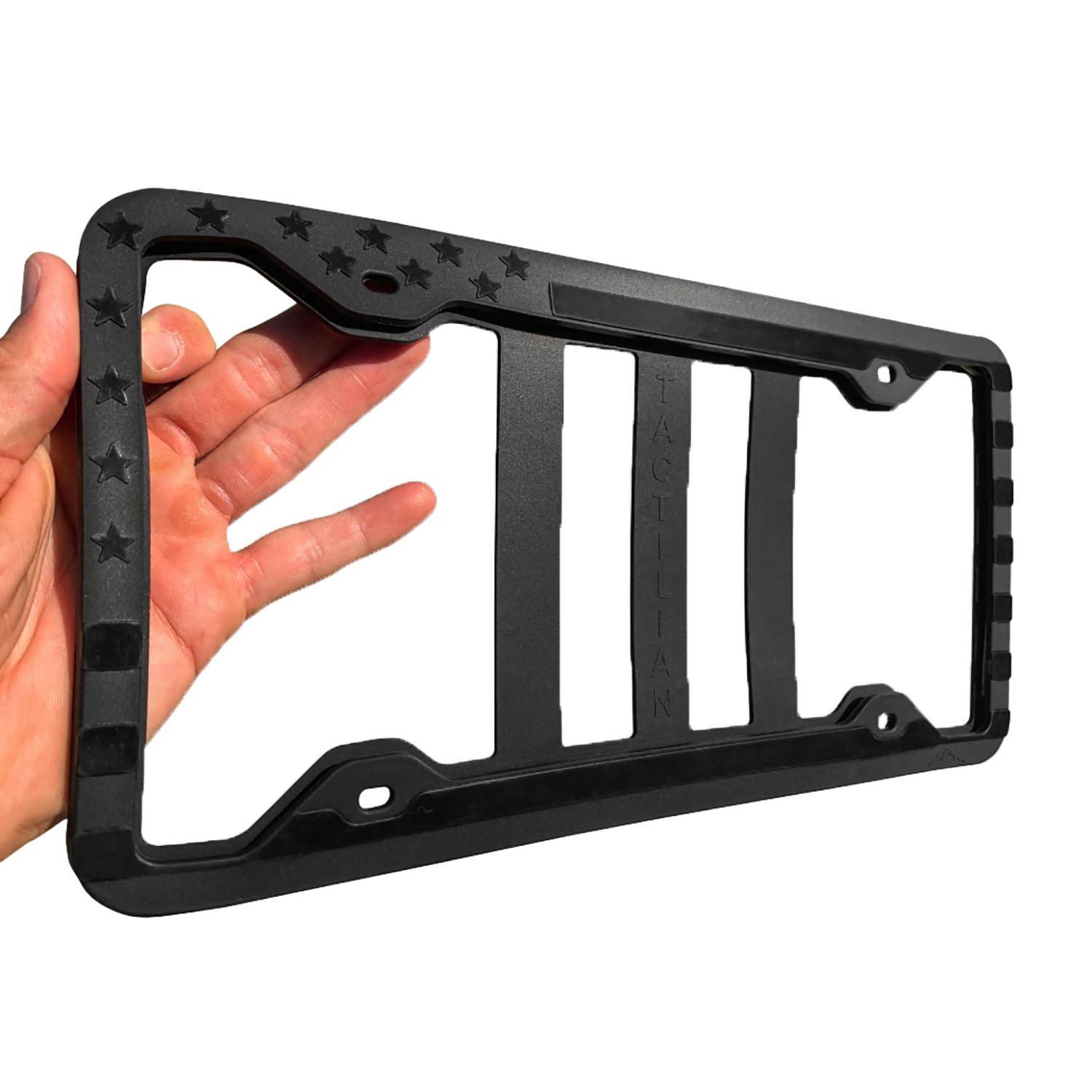 Tactilian Silicone American Flag License Plate Frame - Anti-