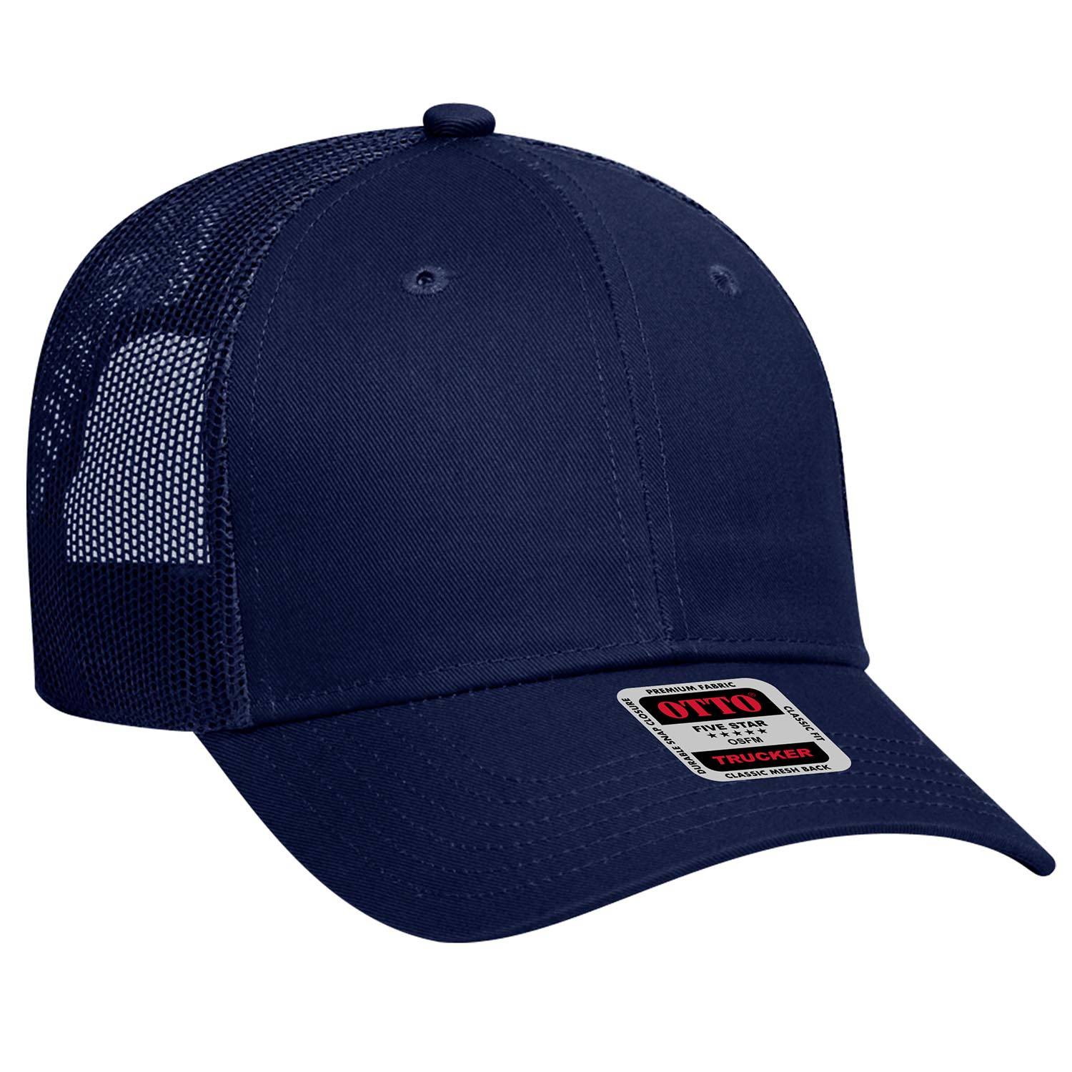 OTTO 6 Panel Low Profile Mesh Back Trucker Hat | US Patriot