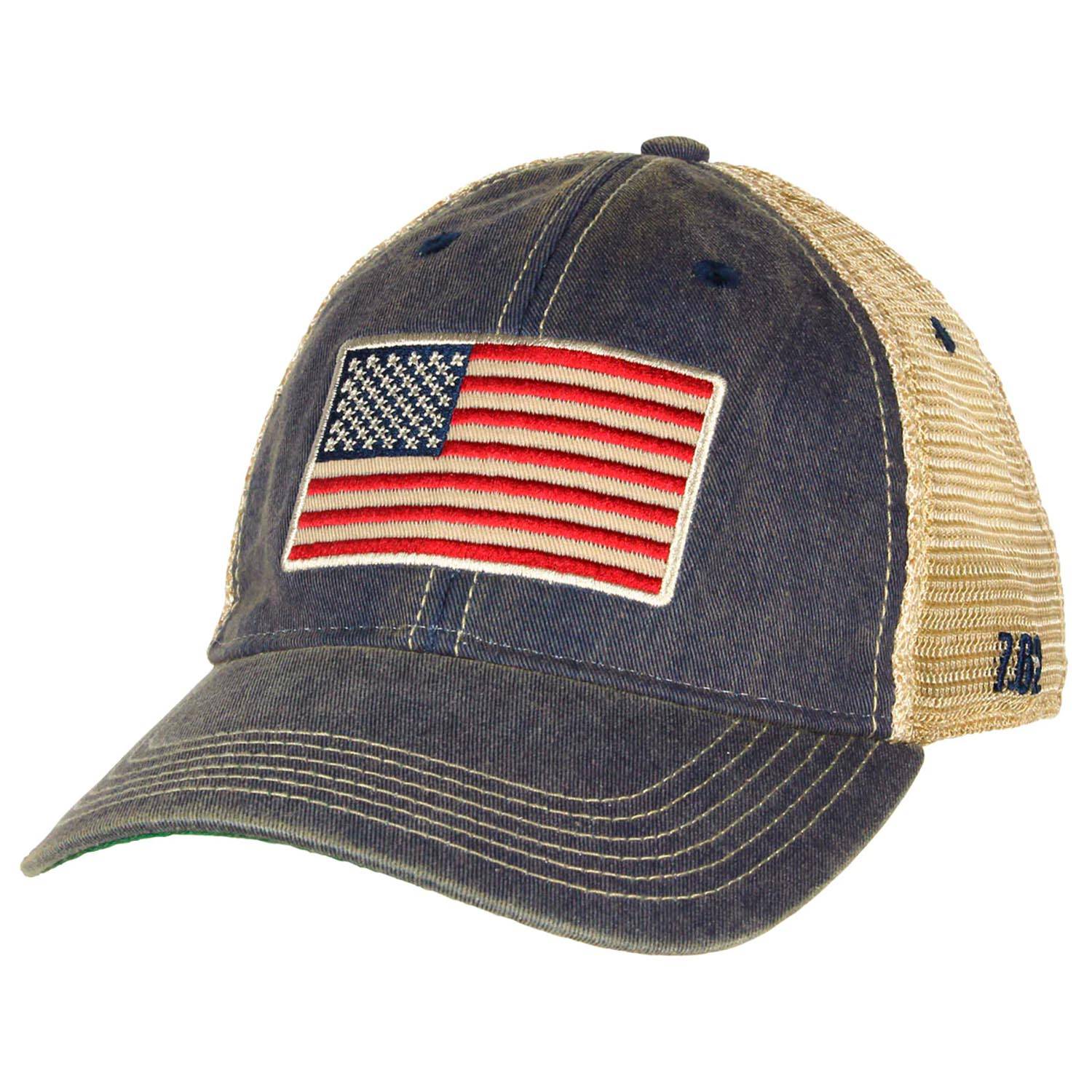 7.62 Design American Flag Vintage Trucker Hat