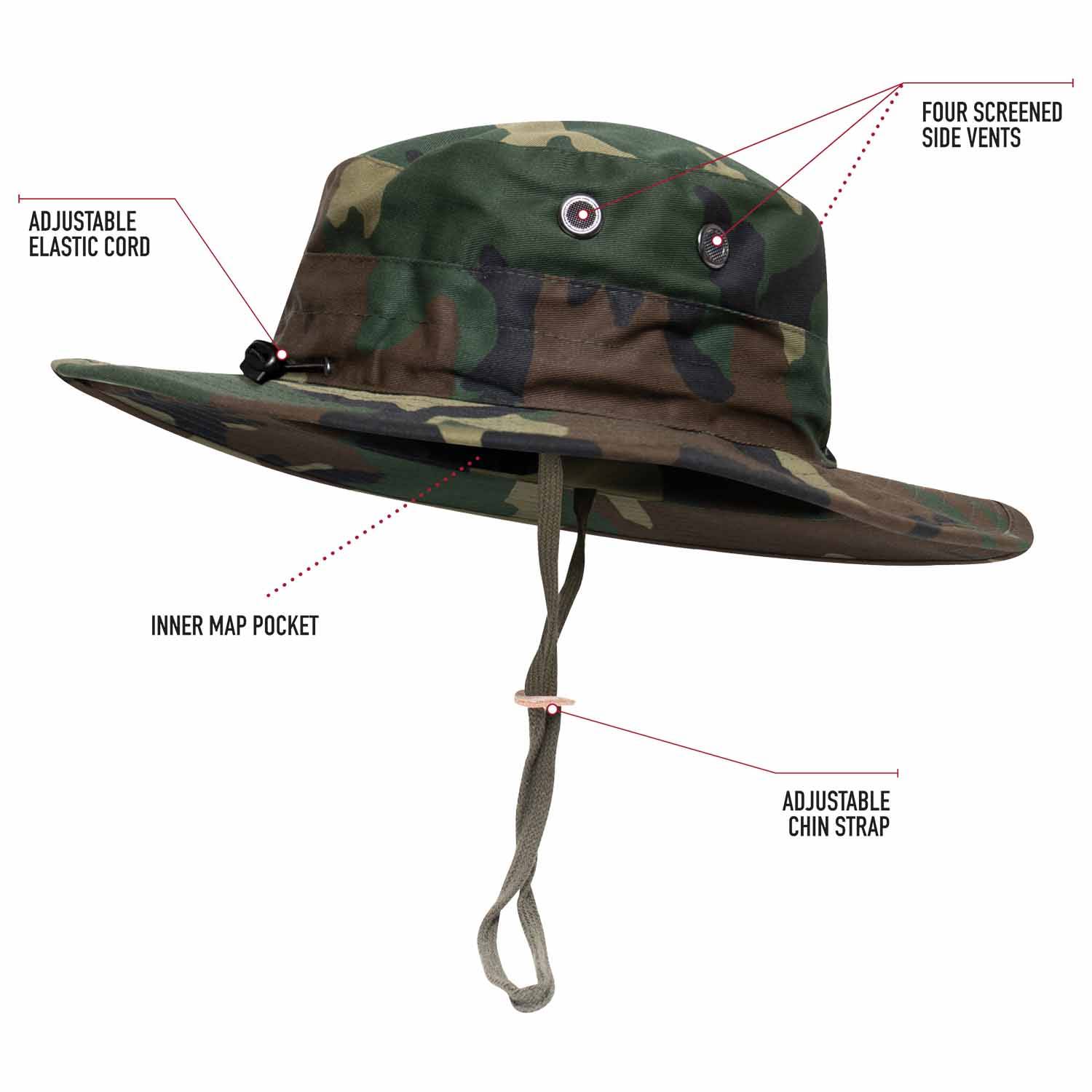 Rothco Midnight Camo Adjustable Boonie Hat, image size:1500x1500