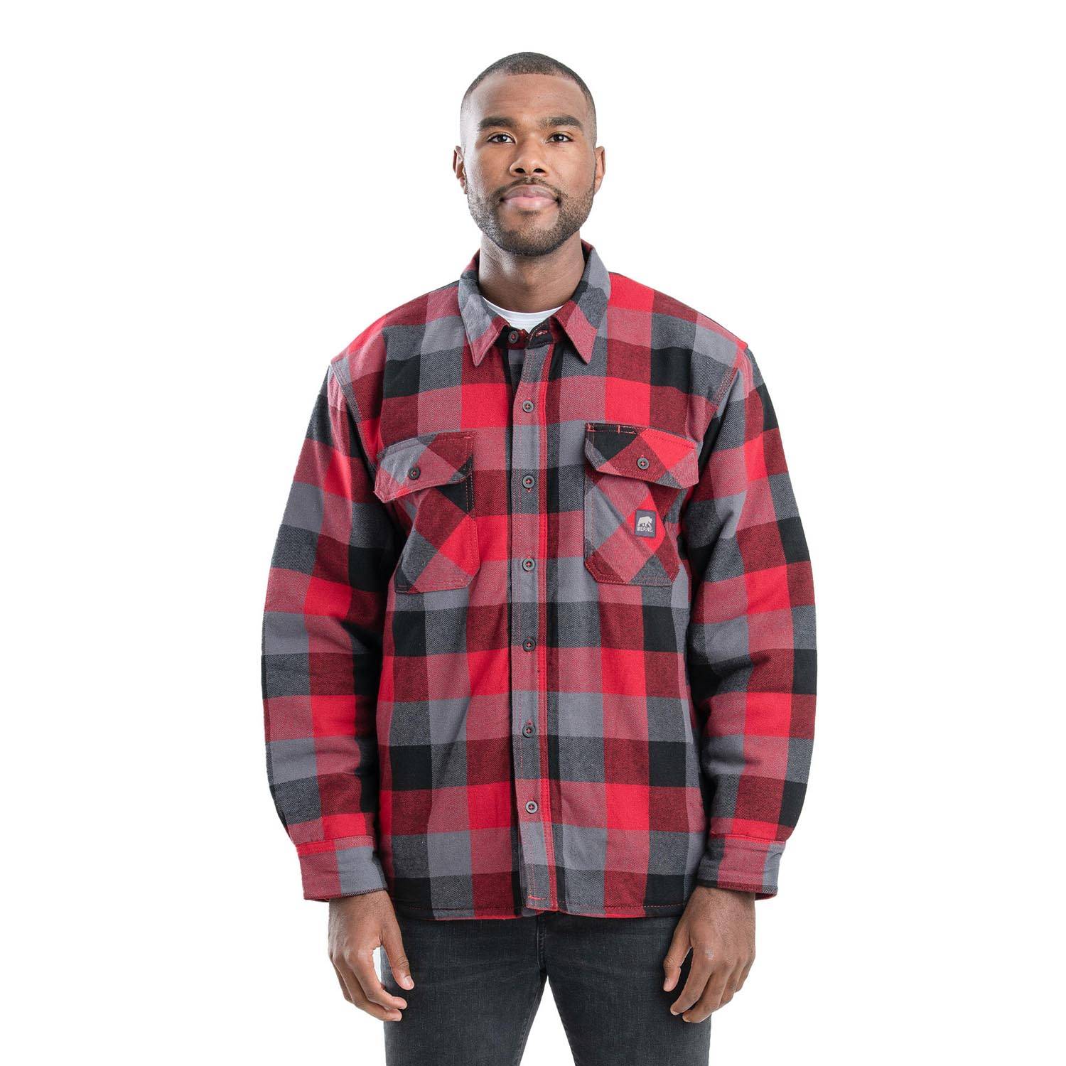 Berne Men's Heartland Flannel Shirt Jacket Patriot