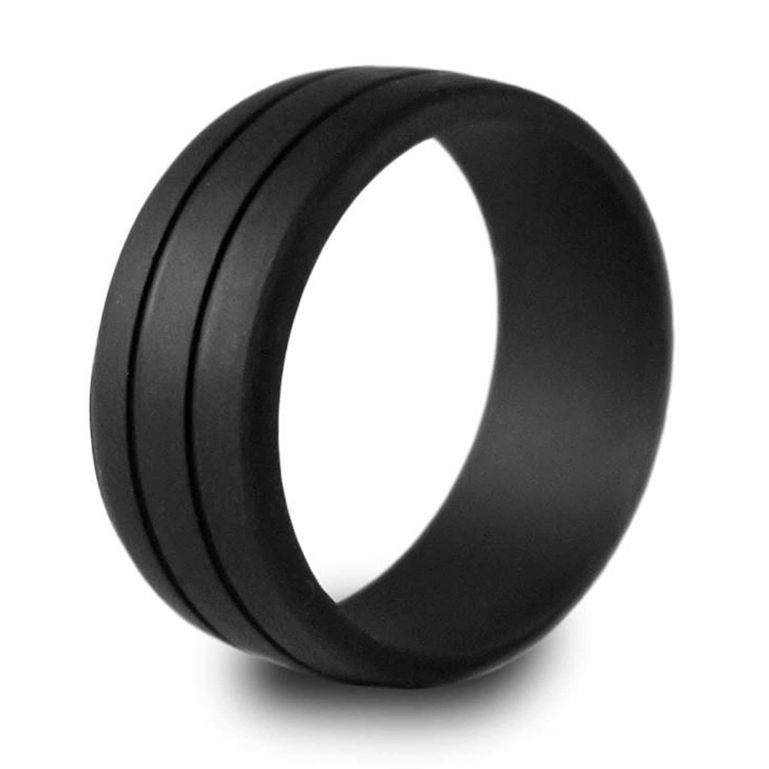 Komfortringz Men's Double Debosed Silicone Wedding Ring