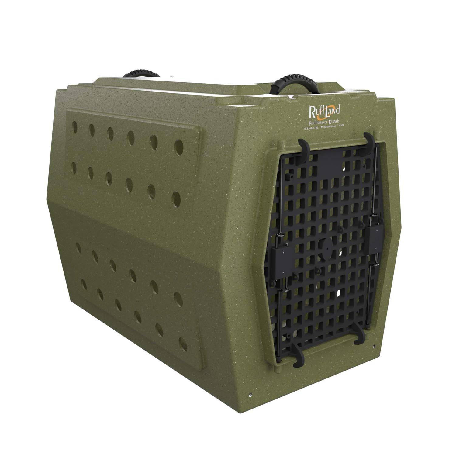 RUFF LAND KENNELS LARGE KENNEL, SINGLE DOOR IN OLIVE DRAB