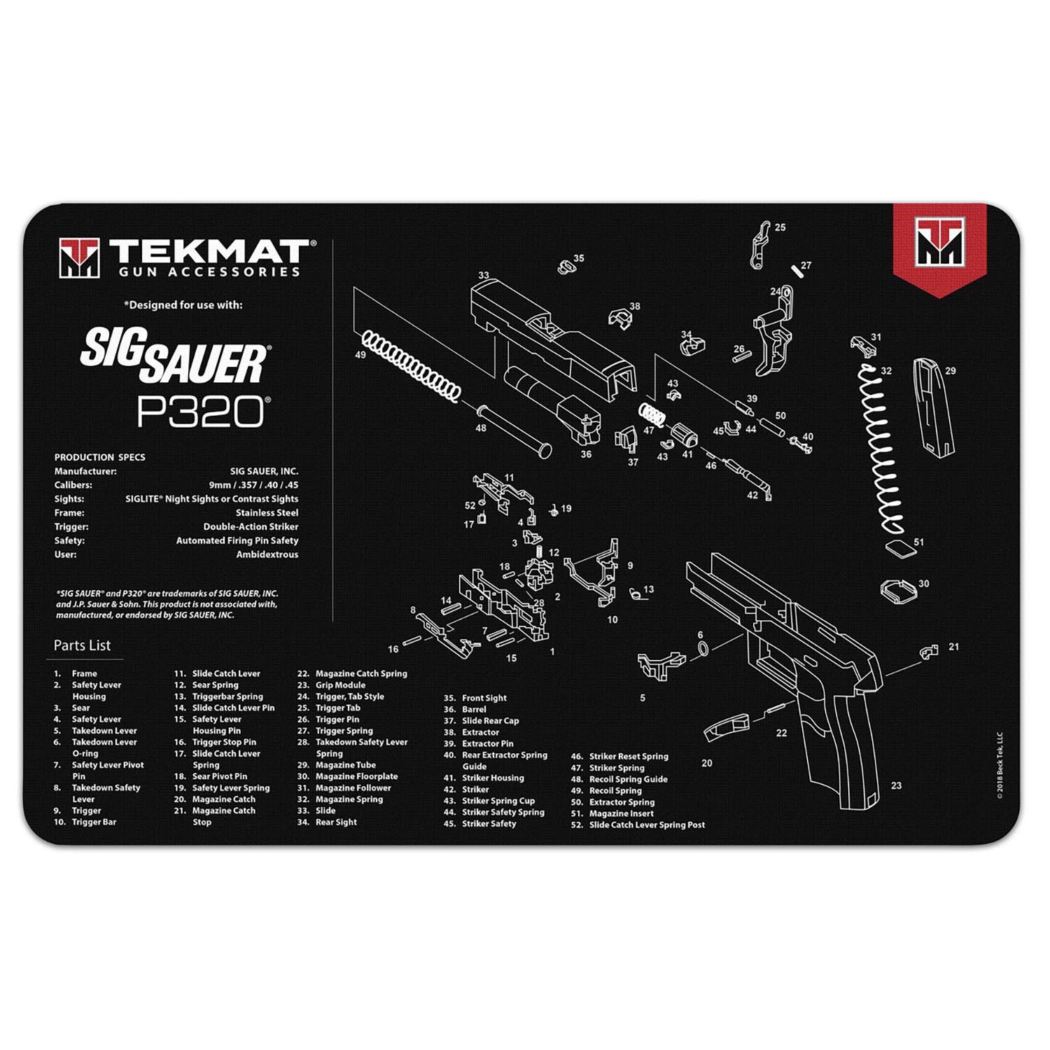 TekMat Sig Sauer P320 Glen Cleaning Mat 17