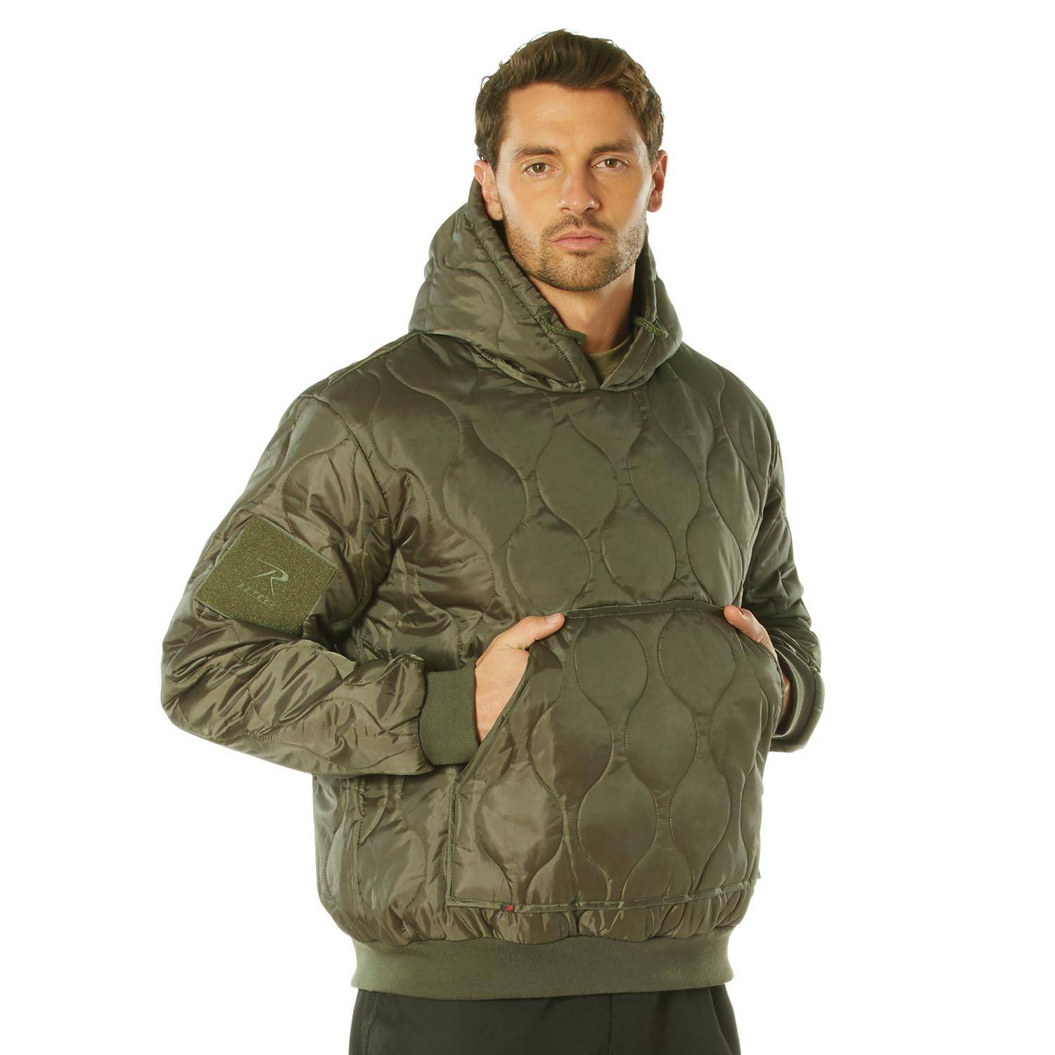 ROTHCO QUILTED WOOBIE HOODED SWEATSHIRT IN OLIVE DRAB