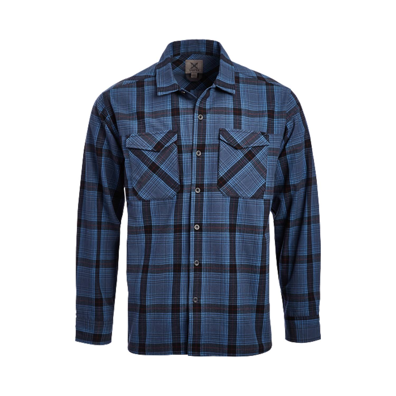 ★ Phyps Department★ Flannel Chiefs Tartan Check Shirt Blu Vertx Canyon River CCW Flannel Shirt
