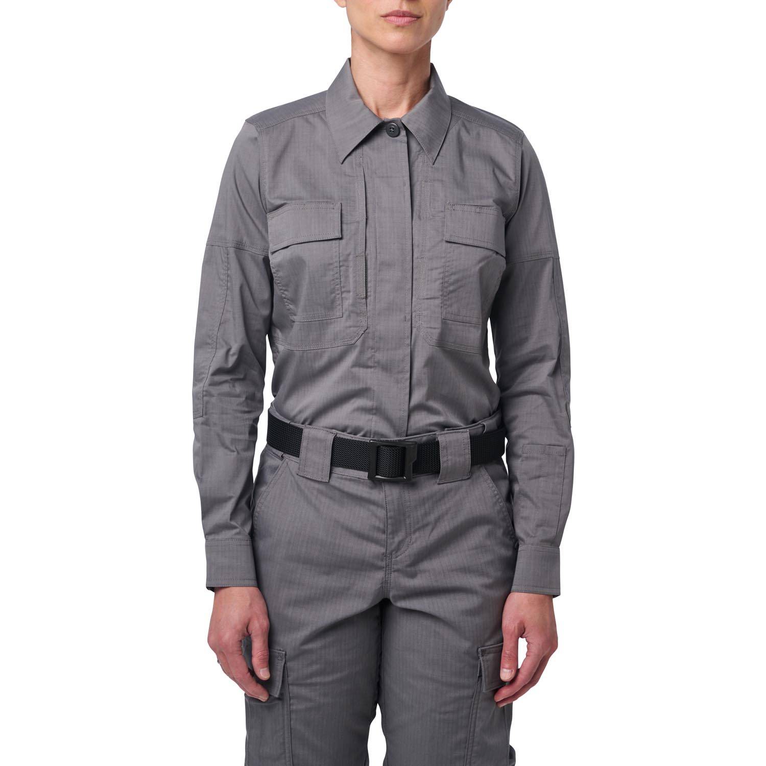 5.11 WOMEN'S FLEX-TAC TDU LONG SLEEVE SHIRT IN STORM GREY