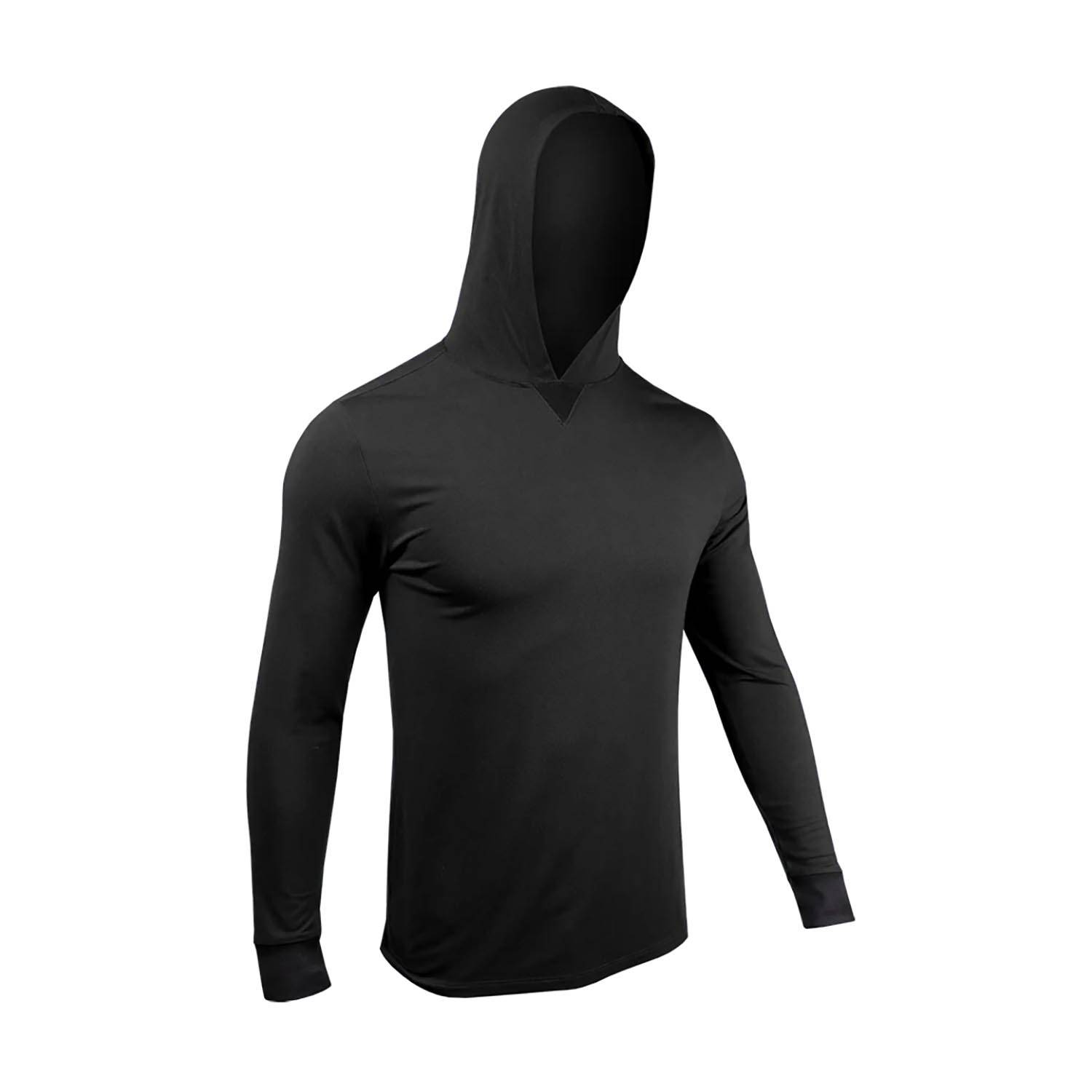 2UNDR MEN'S LUXURY LONG SLEEVE HOODED T-SHIRT