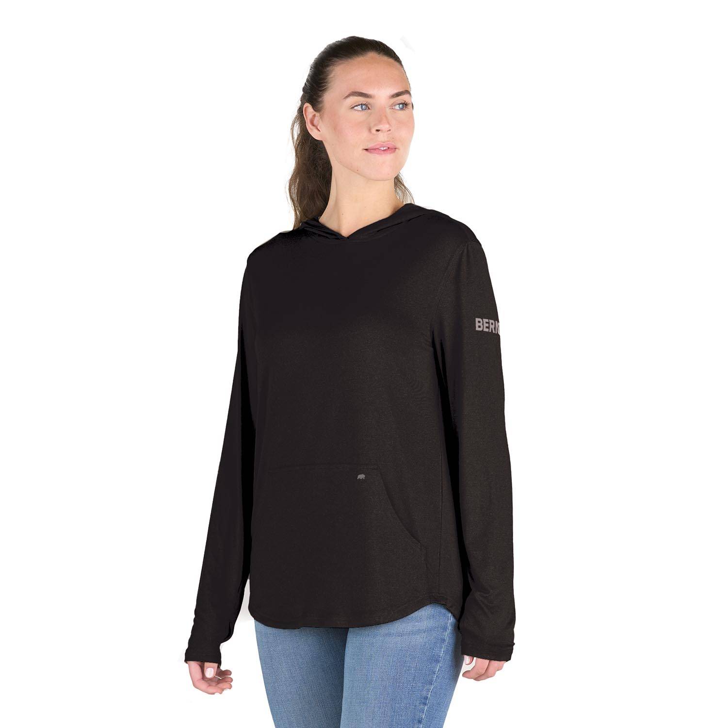 BERNE WOMENS LONG SLEEVE HOODED UPF SUN SHIRT