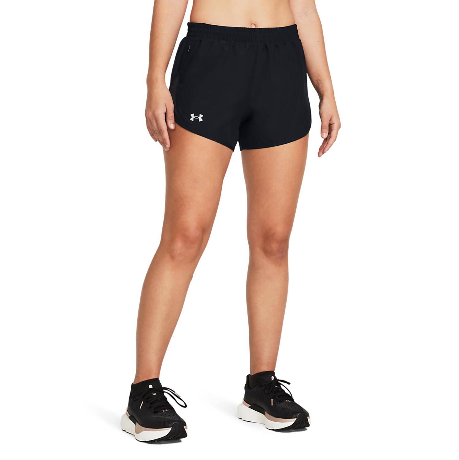UNDER ARMOUR WOMEN'S FLY-BY 3" SHORTS IN BLACK
