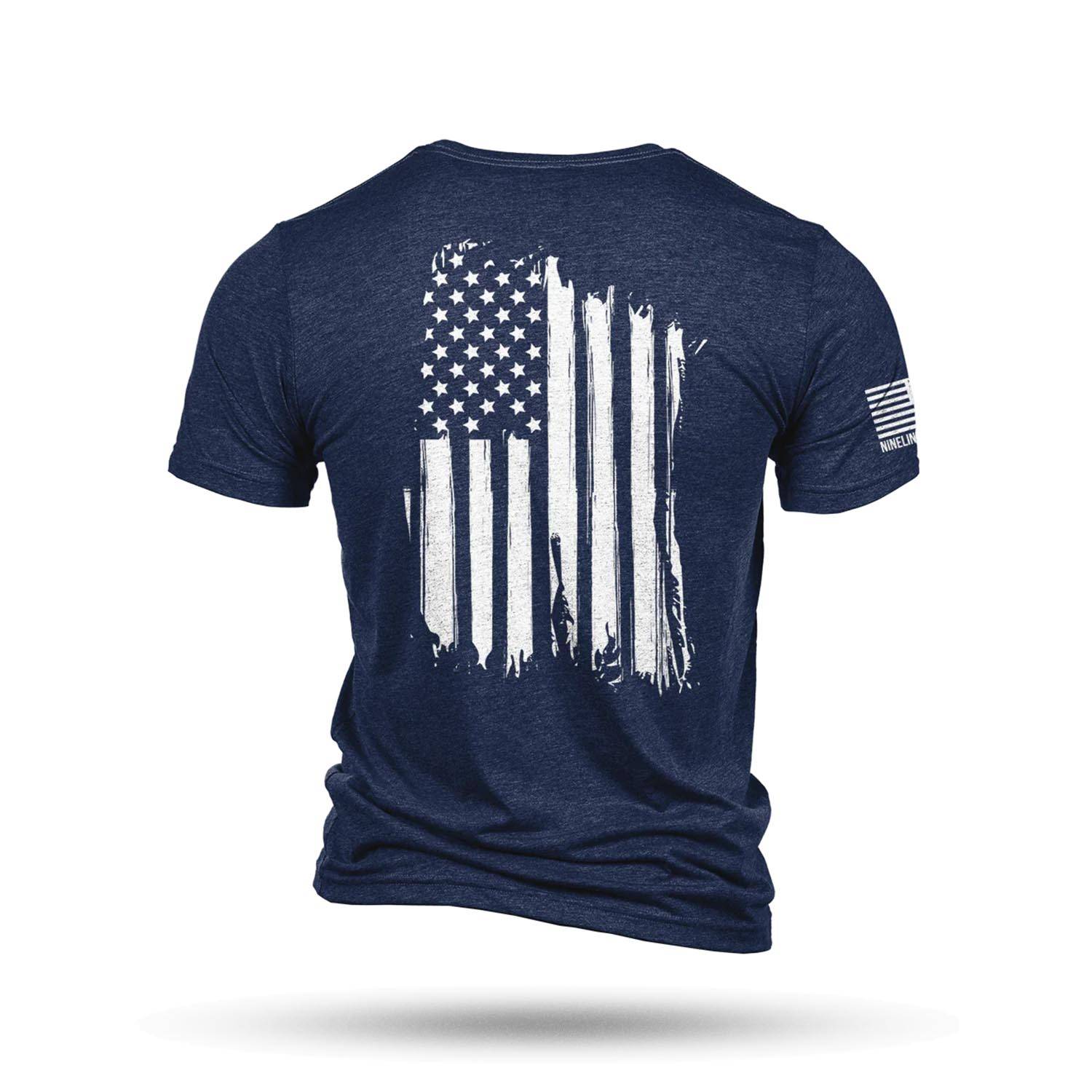 NINE LINE TRI-BLEND AMERICA T-SHIRT IN NAVY