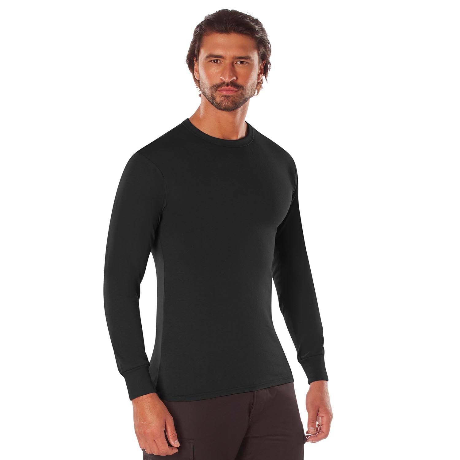 ROTHCO LONG SLEEVE SOLID T-SHIRT IN BLACK