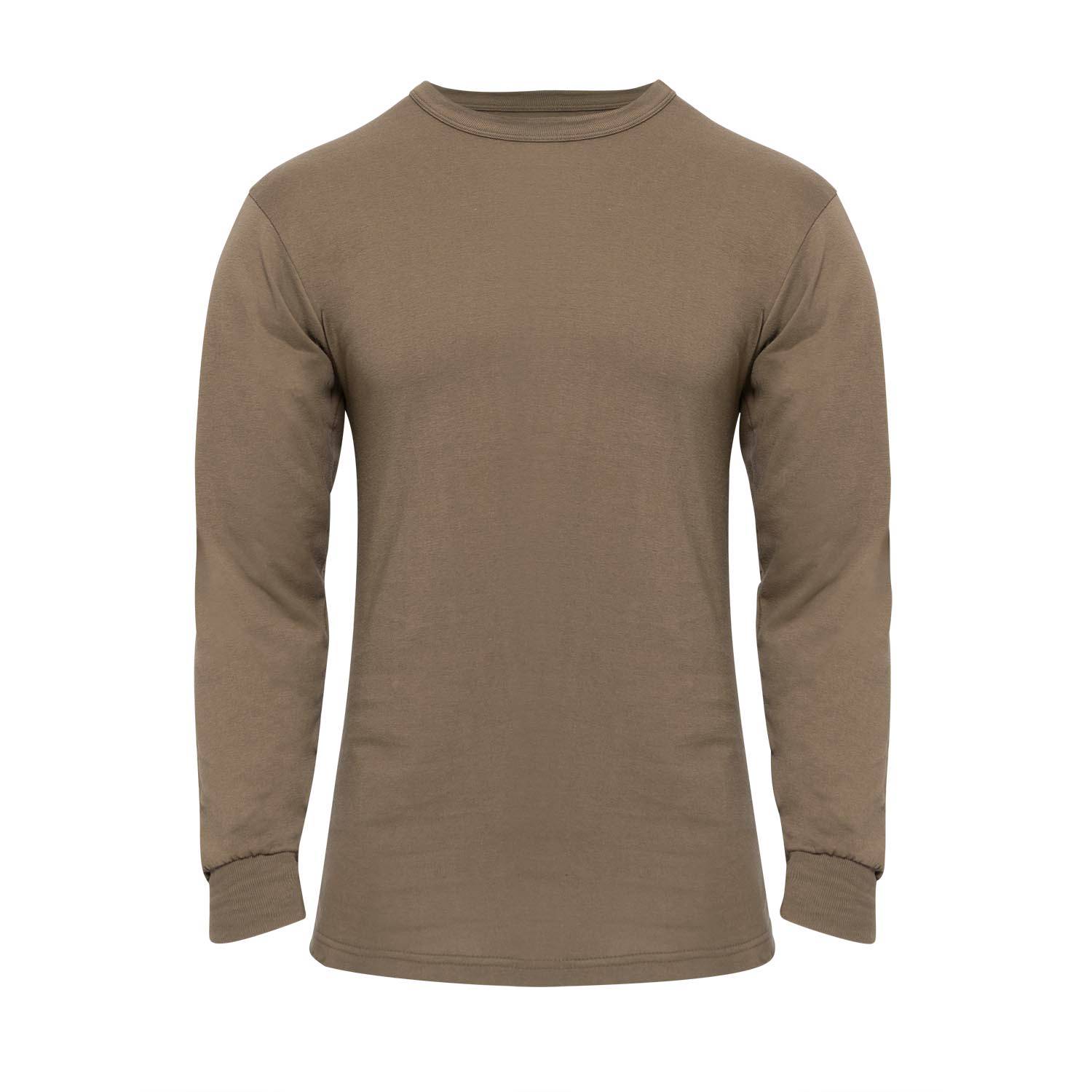 ROTHCO LONG SLEEVE SOLID T-SHIRT IN BROWN