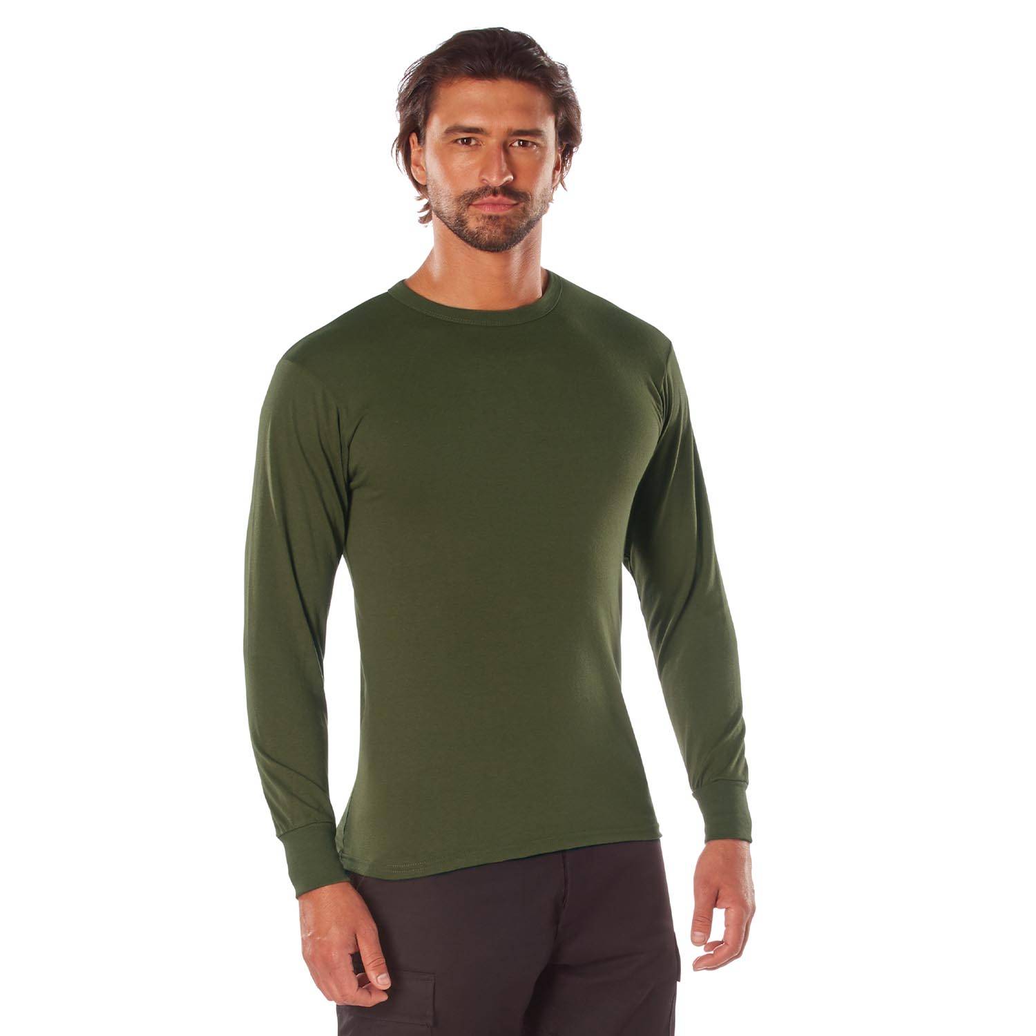 ROTHCO LONG SLEEVE SOLID T-SHIRT IN OLIVE DRAB