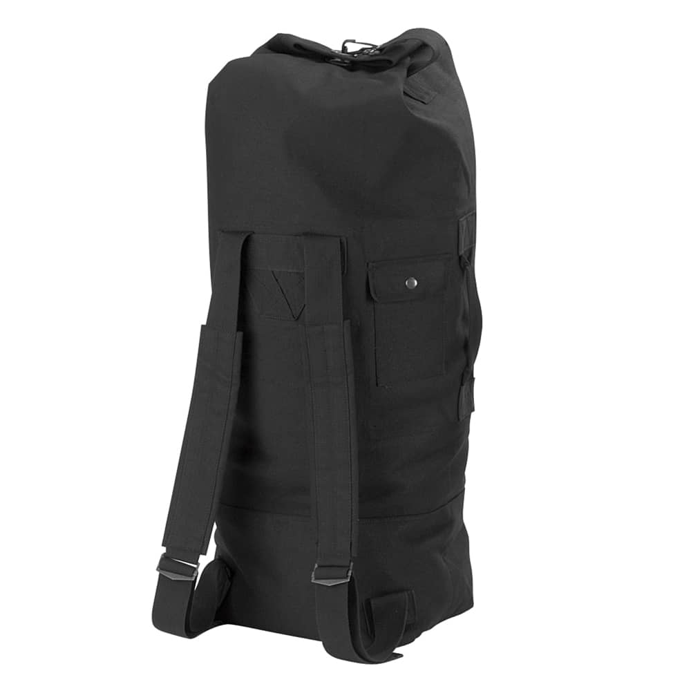 ROTHCO GI STYLE CANVAS DOUBLE STRAP DUFFLE - BLK