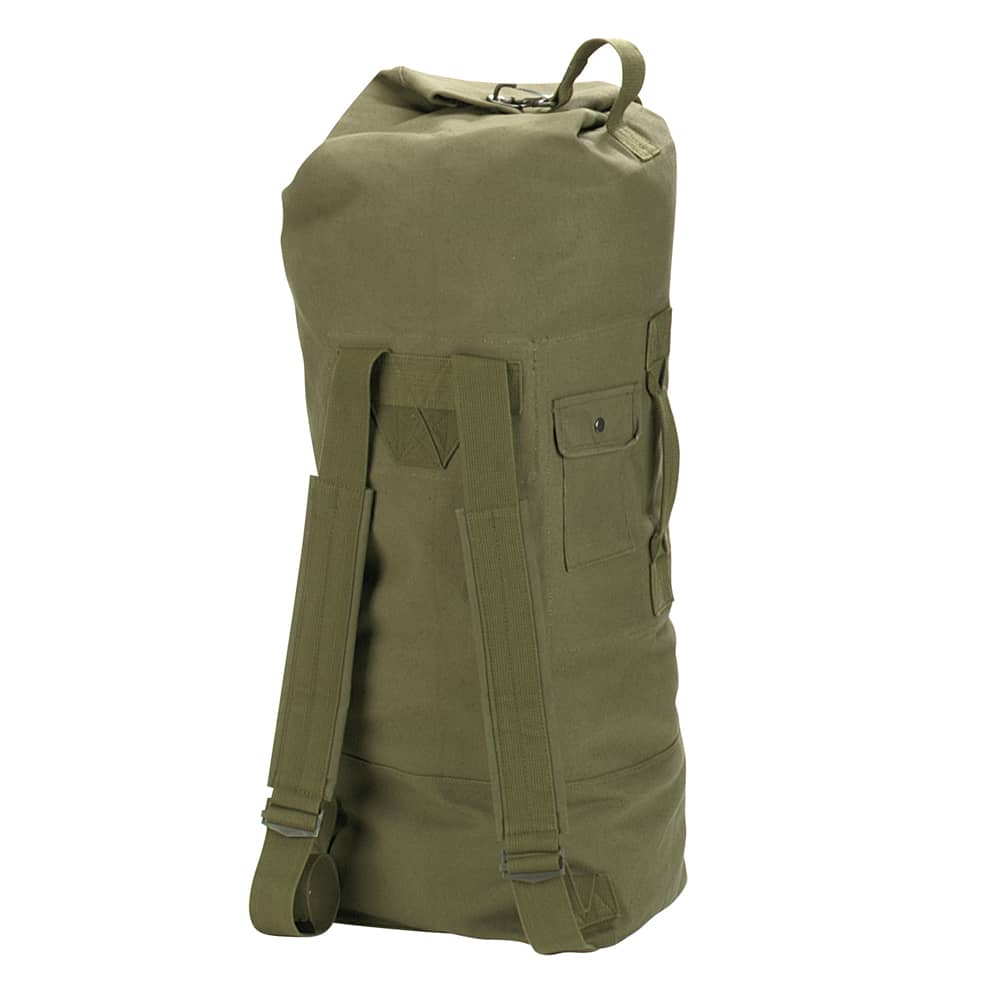 ROTHCO GI STYLE CANVAS DOUBLE STRAP DUFFLE - BLK