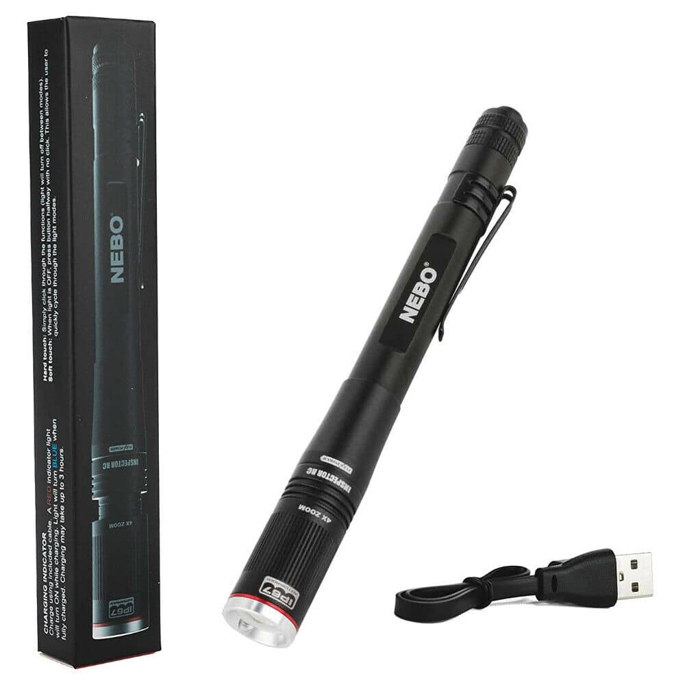 nebo flashlight ip67 charger USB-C Charging Cable Cord Compatible for Omni 2K 3K 2000, Slyde King 2K 500, 12K, Luxtreme, ThruNite T2 TT20 TC20 V2 Catapult V6, Olight The Torchy pocket flashlight features five light modes and Smart Power Control NEBO 12K Flashlight Portable Charger