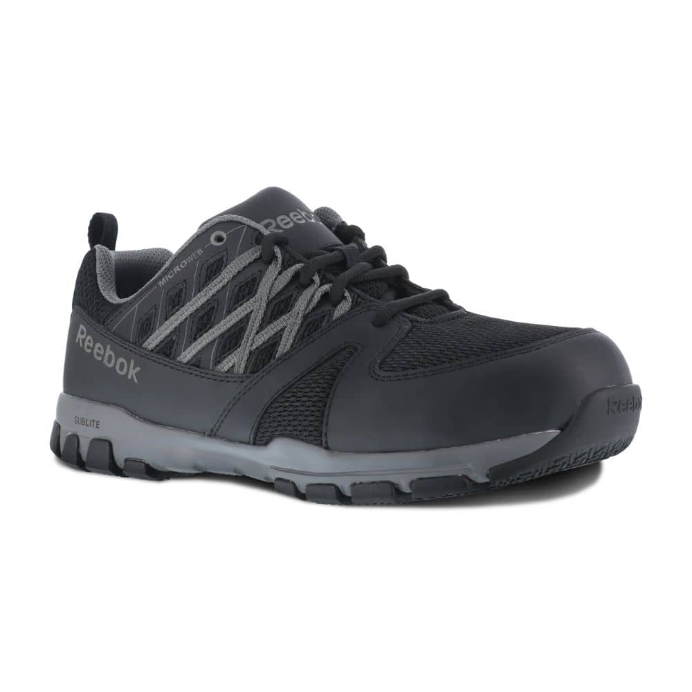 Reebok Women's Sublite Athletic Steel Toe Work Shoes in Black