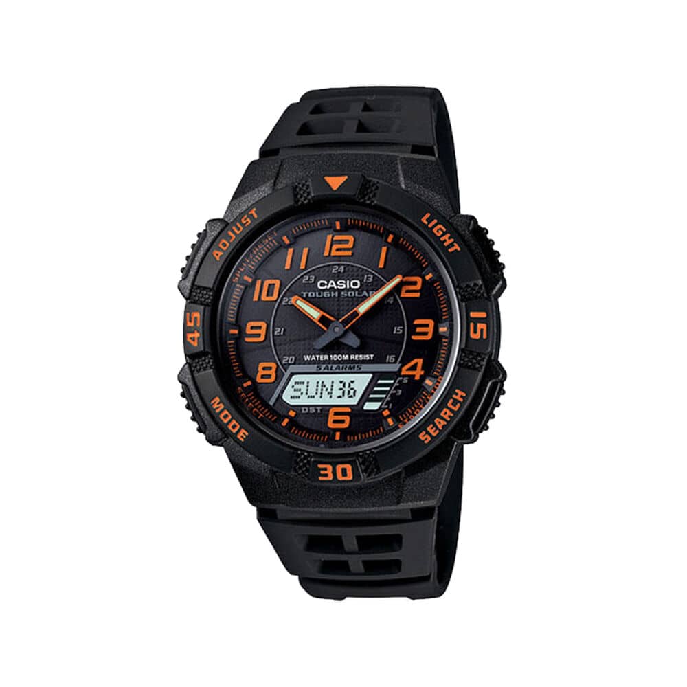 Casio Men's Solar Sport Watch - Black & Amber