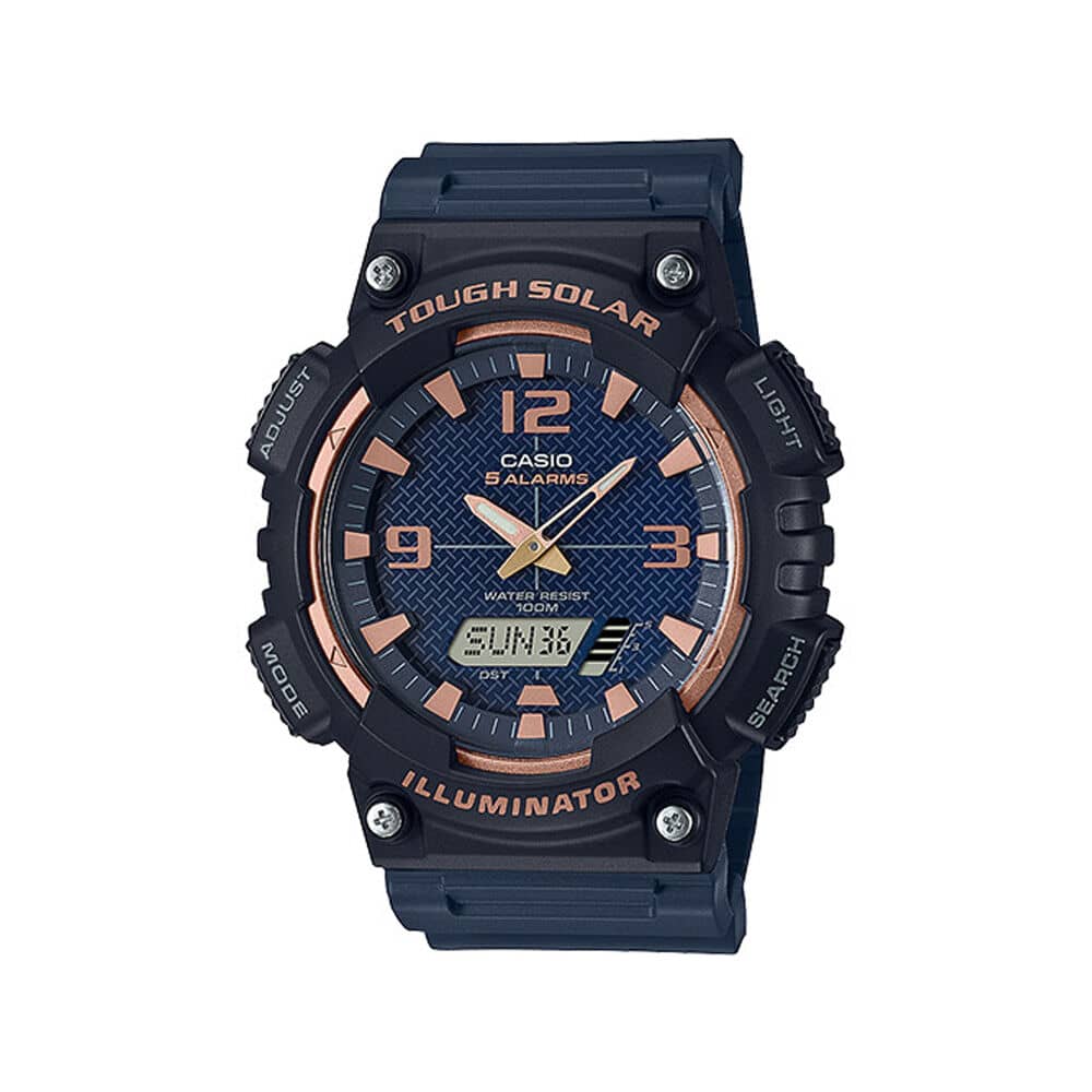 CASIO MEN'S SOLAR SPORT WATCH - BLUE & BLACK