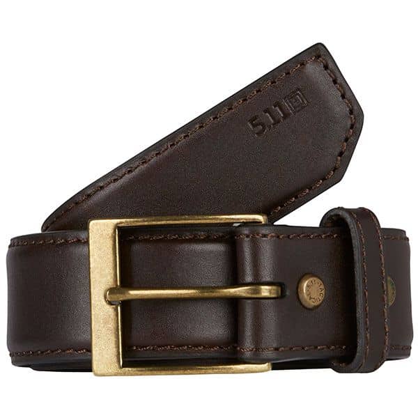 5.11 TACTICAL CASUAL LEATHER BELT PLAIN 1.5" IN BROWN