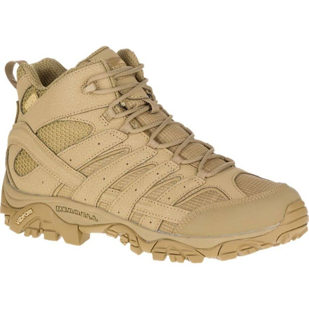 MERRELL MOAB 2 MID TACTICAL WATERPROOF BOOTS (COYOTE)
