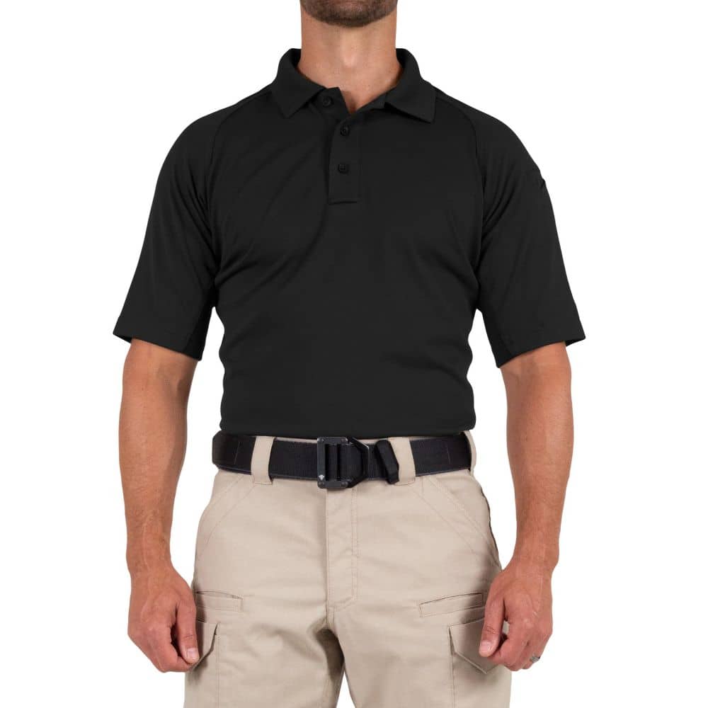 FIRST TACTICAL PERFORMANCE SHORT SLEEVE POLO IN BLACK