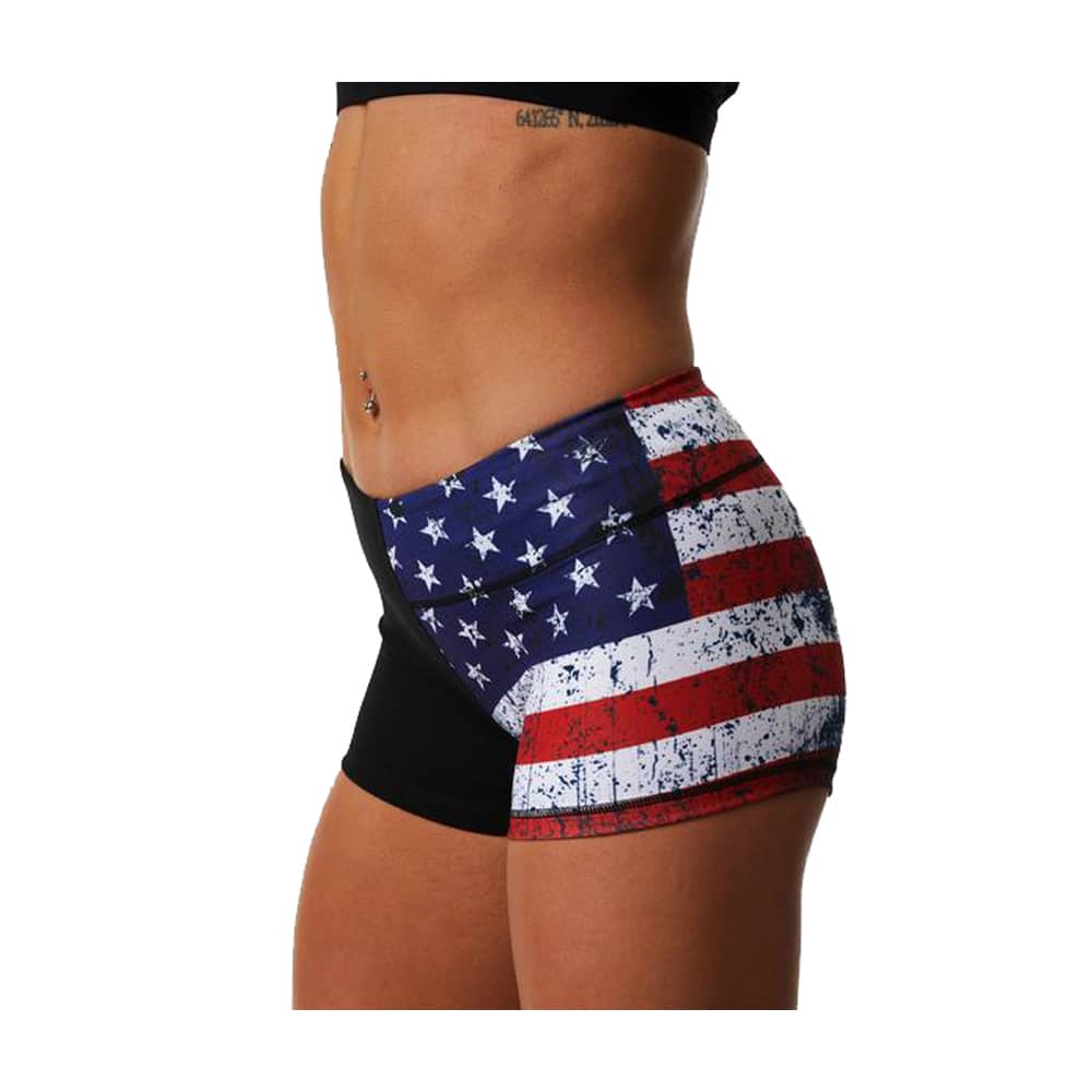 BORN PRIMITIVE WOMEN'S DOUBLE TAKE BOOTY SHORTS IN PATRIOT