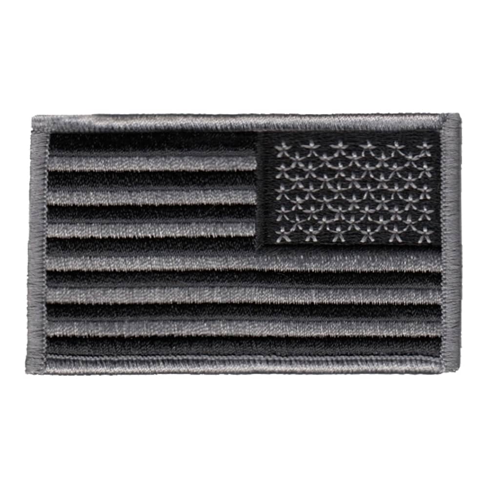 Hero's Pride Silver & Black Reverse U.S Flag Patch with Hook