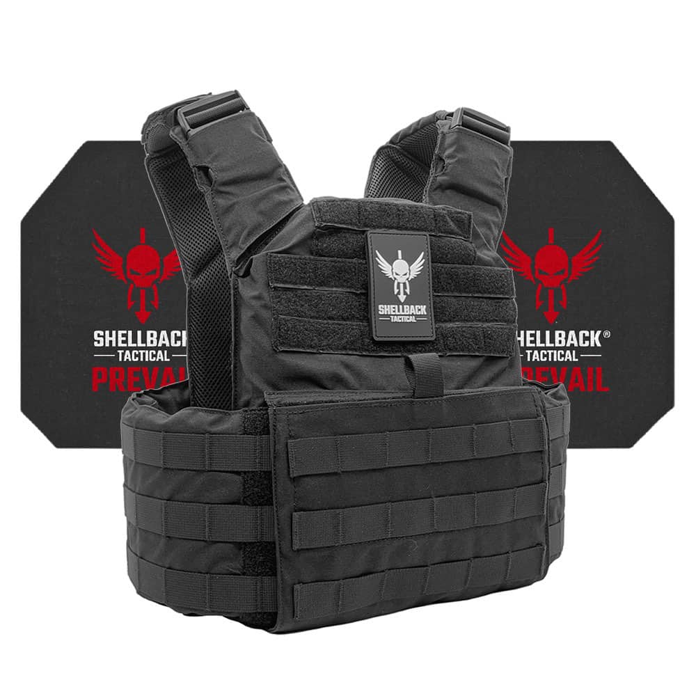 Shellback Skirmish Active Shooter Kit in Black with Level IV 4S17 Plates