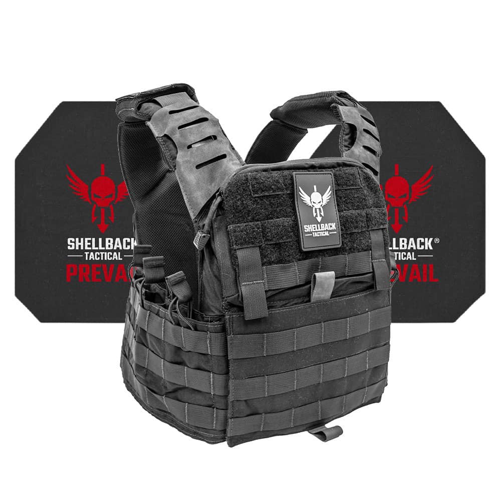 Shellback Banshee Elite 2.0 Active Shooter Kit in Black with Level IV 4S17 Plates