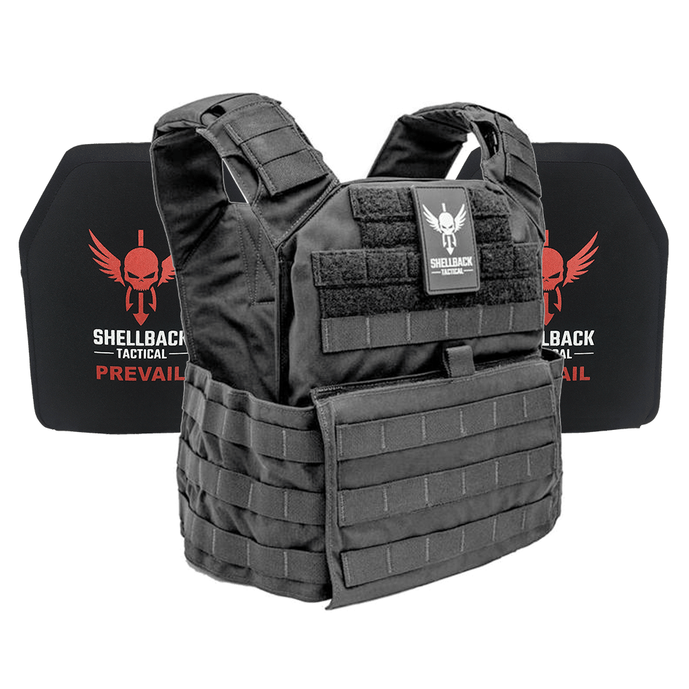 Shellback Banshee Rifle Lightweight Armor System in Black with Level III Plates
